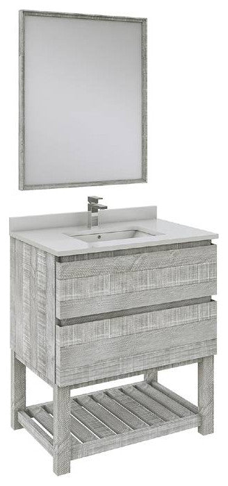 Fresca Formosa Modern 30" Ash Open Bottom Single Sink Vanity, Faucet Fft9161bn