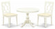 3 Pc Set, Linen White Small Dining Table, 2 Linen White Chairs, Linen White