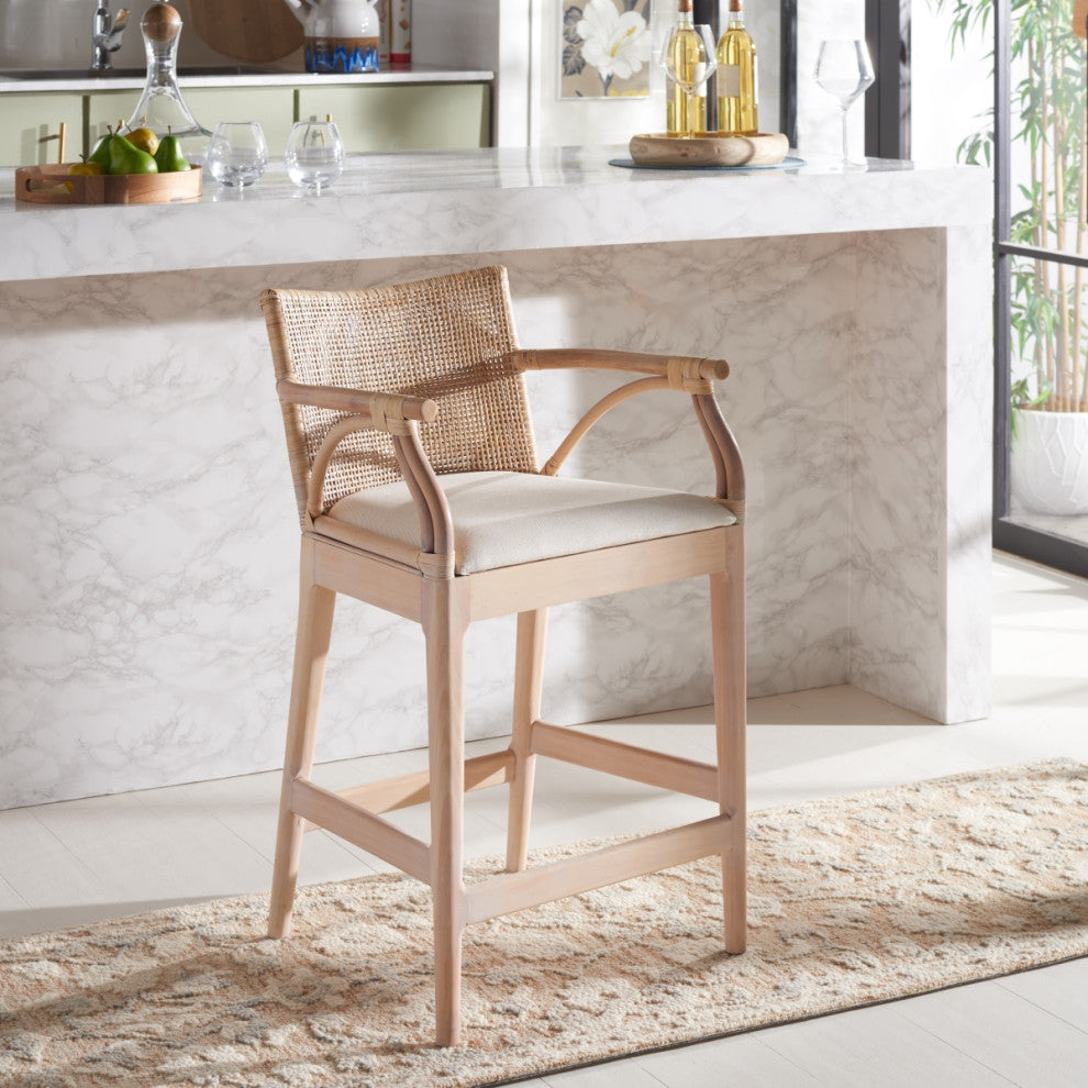 Safavieh Gianni Counter Stool, Natural/White Washed