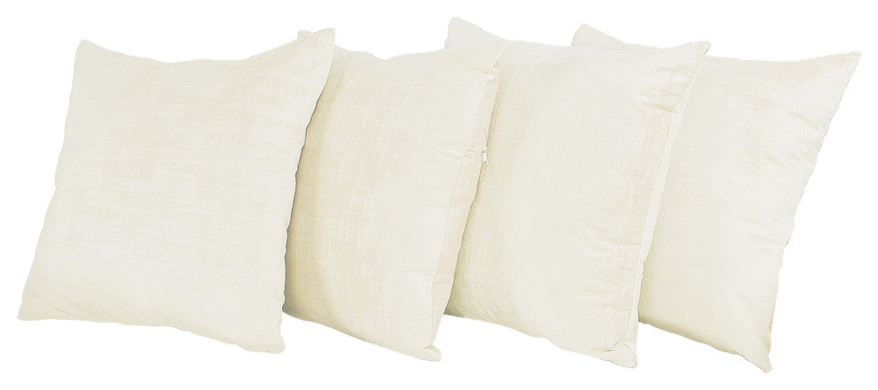 Serenta Textured Velvet Pillow Shell, Set of 4, Gardenia
