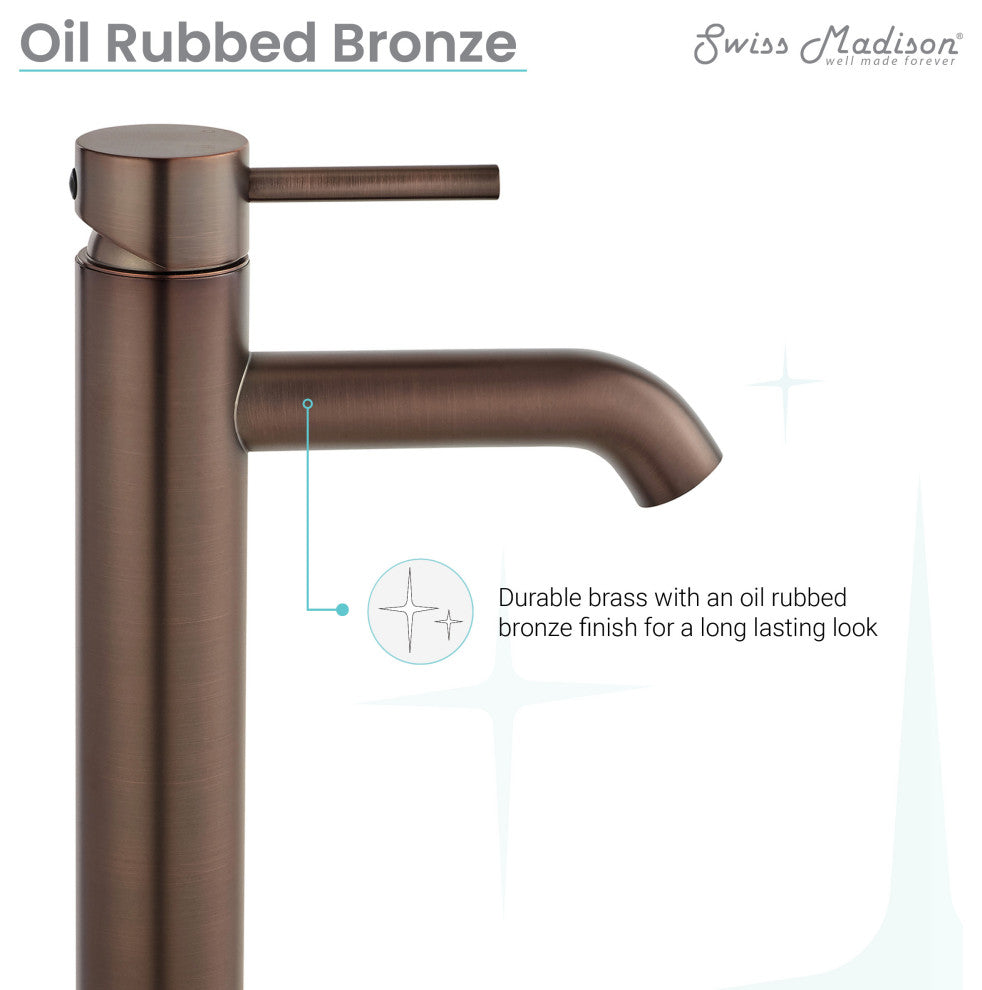 Ivy Single Hole Single Handle High Arc Bathroom Faucet, Oil Rubbed Bronze