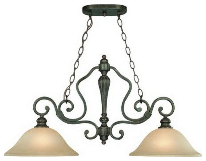 Jeremiah Lighting Old Burlington 2-Light Chandelier/Island