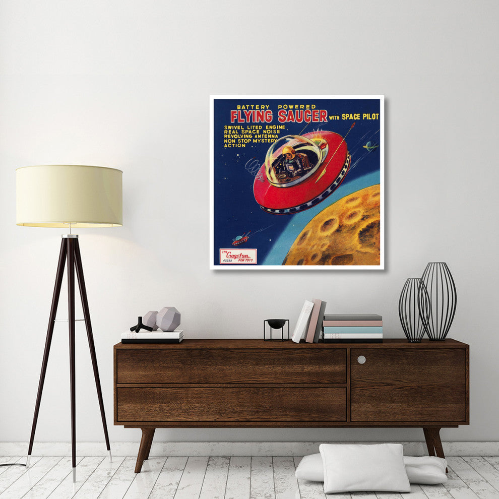"Battery Operated Flying Saucer" Digital Paper Print by Retrorocket, 42"x42"