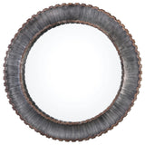 Uttermost Tanaina Metal and MDF Wood Decorative Mirror in Silver/Rustic Brown