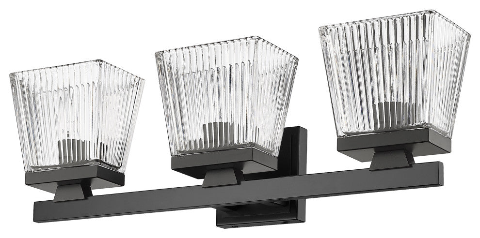 Zlite 1936-3V-MB 3-Light Vanity, Clear