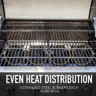 Kenmore 4 Burner Open Cart Gas Grill with Side Burner