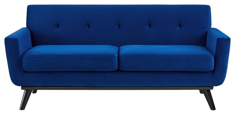 Engage Performance Velvet Loveseat, Navy