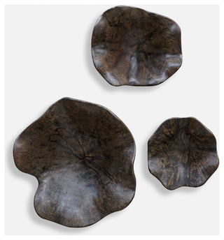 Uttermost Two Wood Wall Decor In Mocha, 3-Piece Set