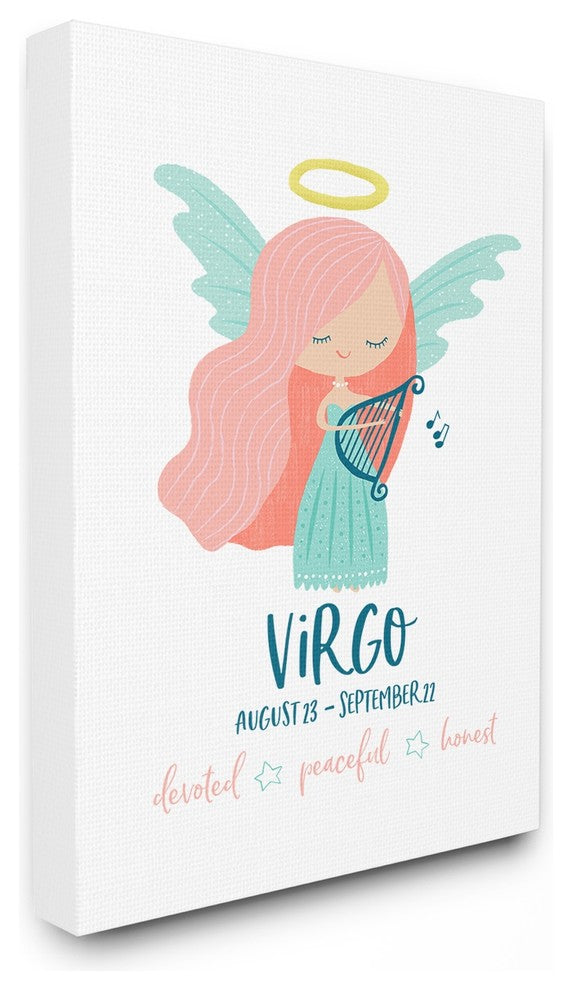 The Kids Room Fun Modern Zodiac Virgo Angel Canvas Wall Art, 24"x30"