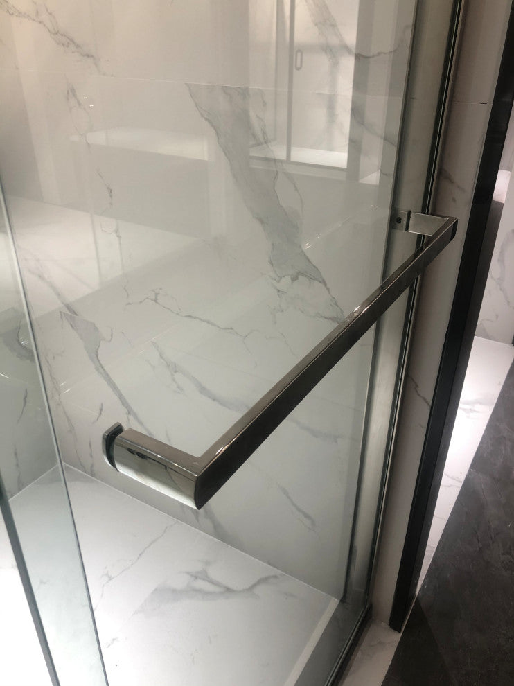 76"Hx60"W Framed Sliding Shower Door, Polished Chrome
