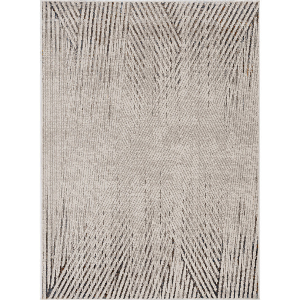 KAS Inspire 7504 Ivory/Gray Parker Area Rug, 7'10"x10'10"
