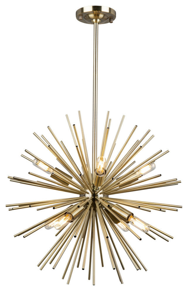 Sunburst  AC11443 Chandelier, Harvest Brass