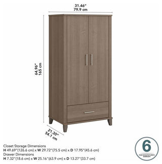 Somerset Tall Kitchen Pantry Cabinet in Ash Gray - Engineered Wood