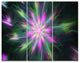 Green Fractal Shining Bright Star, Abstract Triptych Canvas Art, 36x28, 3 Panels
