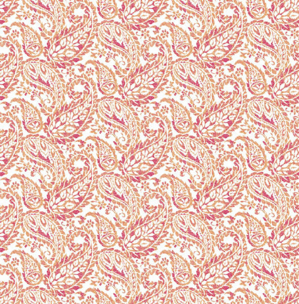 Paisley Wallpaper, Raspberry and Orange, Bolt