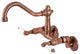 KS322XPL-P 6" Adjustable Center Wall Mount Kitchen Faucet, Antique Copper