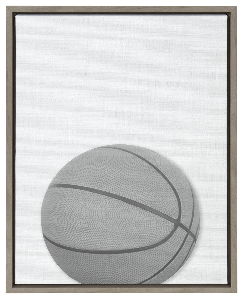 Sylvie Basketball Portrait Framed Canvas, Gray 18x24