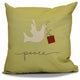Decorative Holiday Pillow, Animal Print, Light Green, 18"x18"