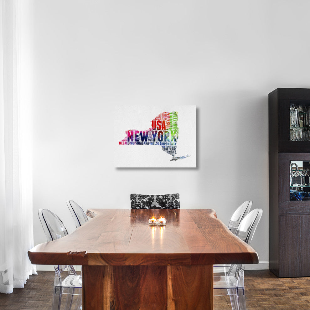 "New York Watercolor Word Cloud" Fine Art Print
