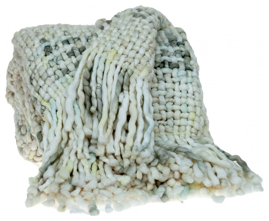 Boho Neutral Basketweave Throw Blanket