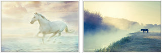 Horses in Nature Diptych, 72x24