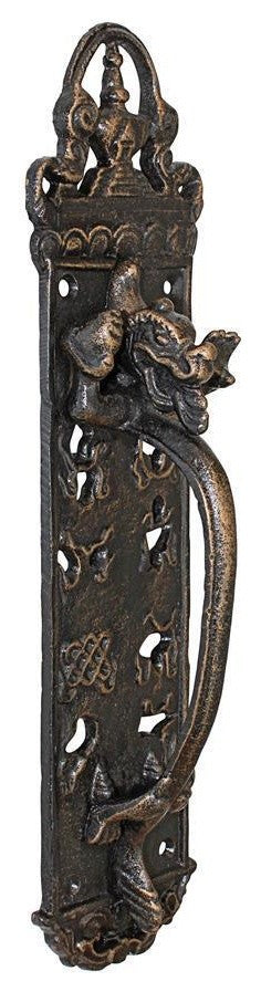 12" 19th Century Antique Replica Castle Dragon Door Handle