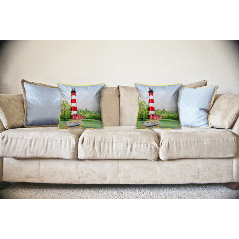 Chincoteague Lighthouse VA Large Indoor/Outdoor Pillow 18x18