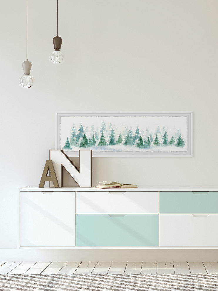"The Forest of Fir" Framed Painting Print, 30x10