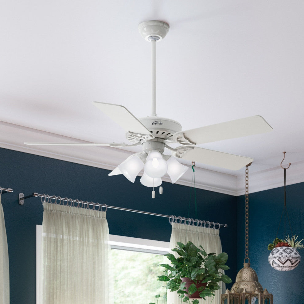 Hunter Fan Company 52" Studio Series White Ceiling Fan With Light