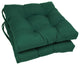 16" Solid Twill Square Tufted Chair Cushions, Set of 2, Forest Green