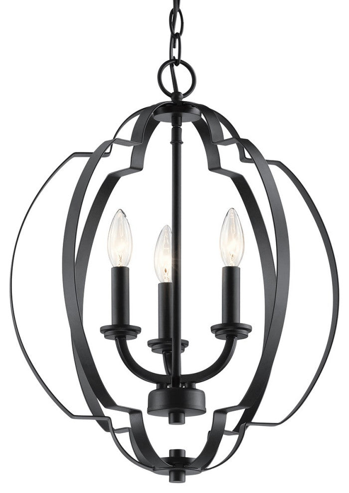 Kichler Voleta Large Foyer Pendant, Black, 3