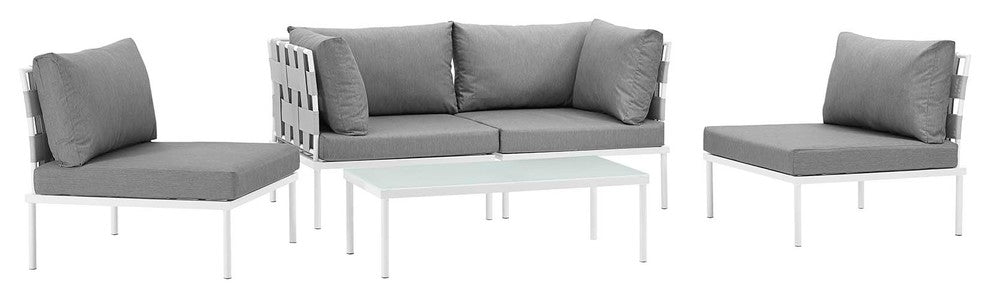 Harmony 5-Piece Outdoor Patio Aluminum Sectional Sofa Set