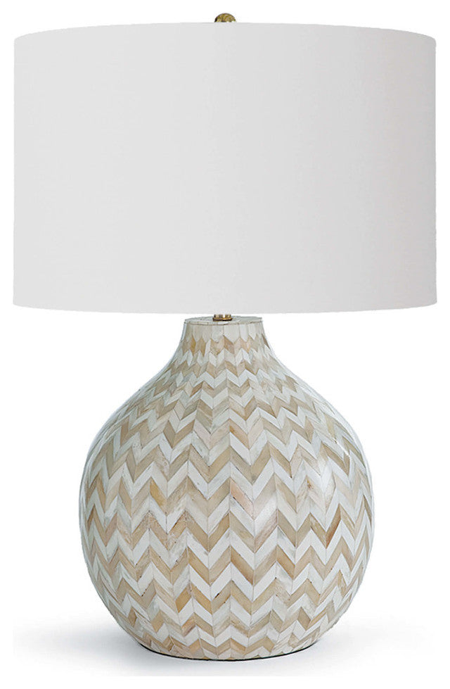 Chevron Bone Table Lamp, Natural