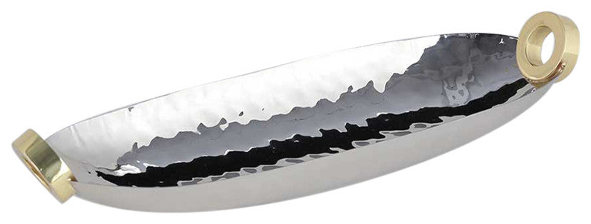 Nickel Ring Oval Tray, Gold