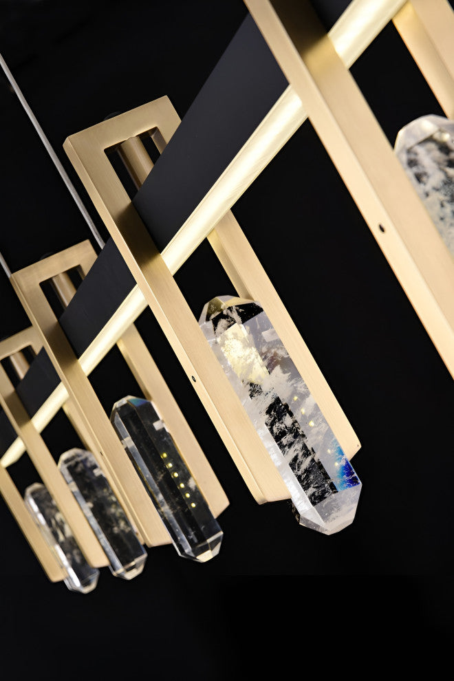 Finale Ligure | Postmodern Copper Crystal Pendant Lamp, 5 Lights