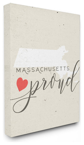 Massachusetts Proud, 30x40, Stretched Canvas Wall Art