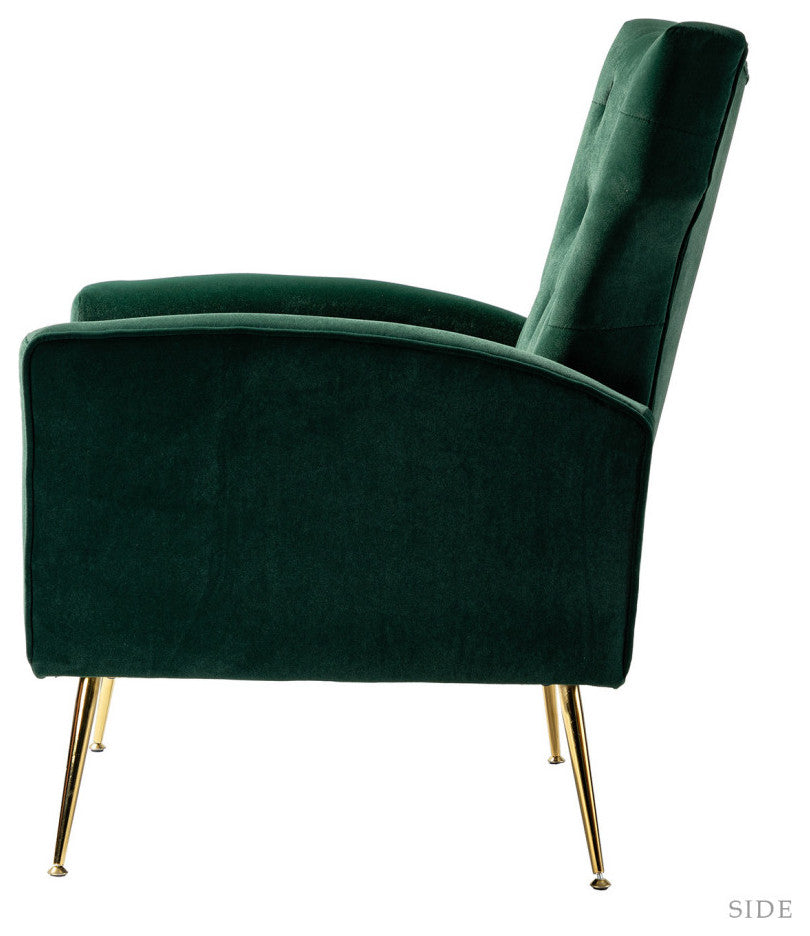 Accent Wingback Chair With Button Tufted Back, Green