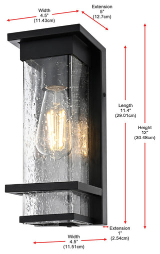 Home Living 4.5" Outdoor Wall Sconce, Black