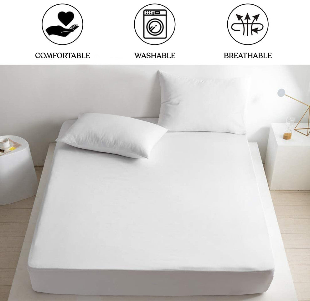 Organic Cotton Fitted Sheet, White, King, 78"x80"