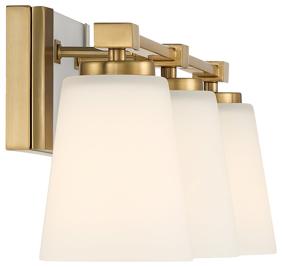 Darby 3-Light Bathroom Vanity Light, Warm Brass