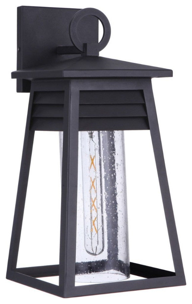 Textured Black One Light Outdoor Wall Mount from the Becca Collection