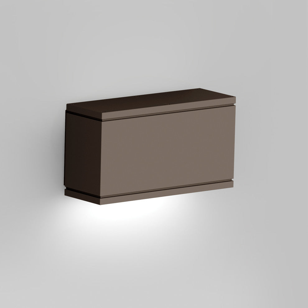 WAC Lighting Rubix LED Outdoor Rectangular Wall Light, Bronze