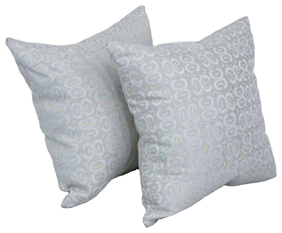 17" Jacquard Throw Pillows With Inserts, Set of 2, Mahlika Sorbet
