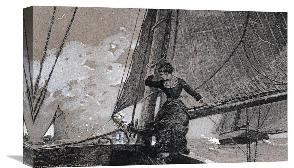 "Yachting Girl" Stretched Canvas Giclee by Winslow Homer, 22"x14"