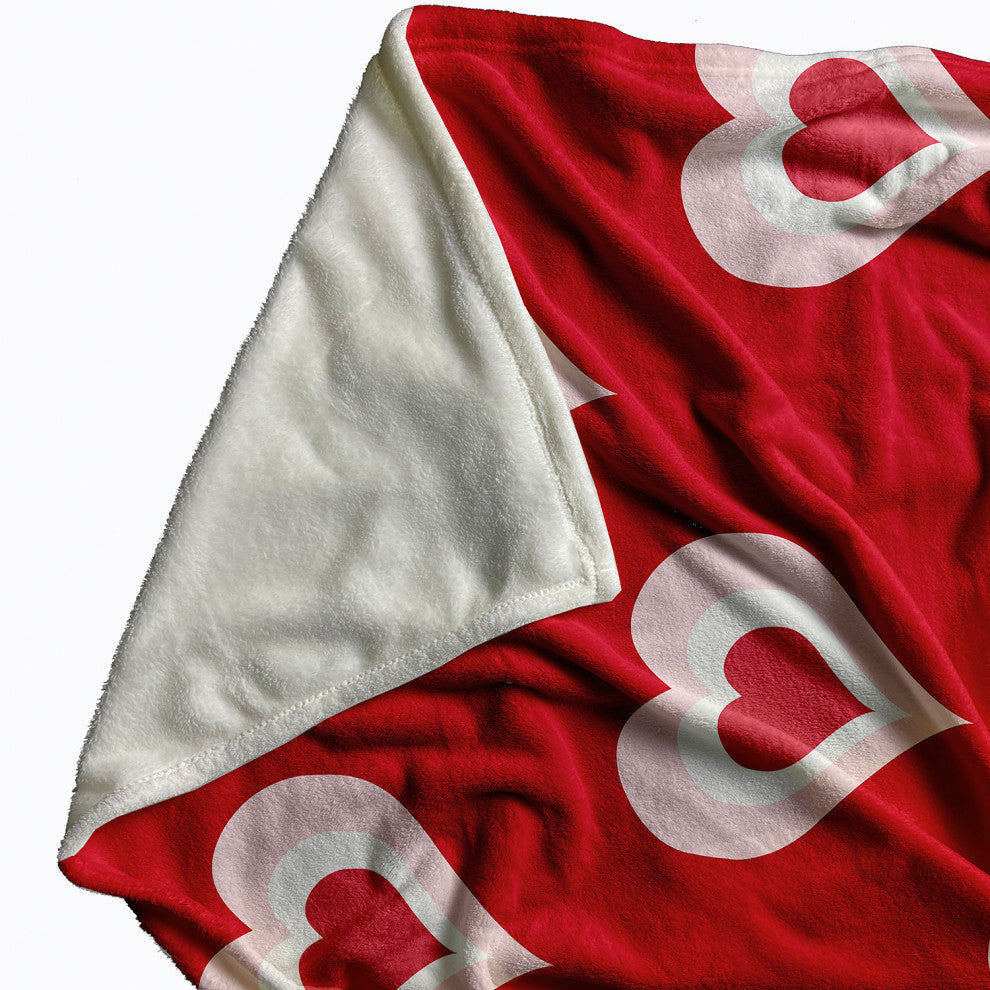 60 x 80 in Burnin' Love Valentine's Throw Blanket, Red