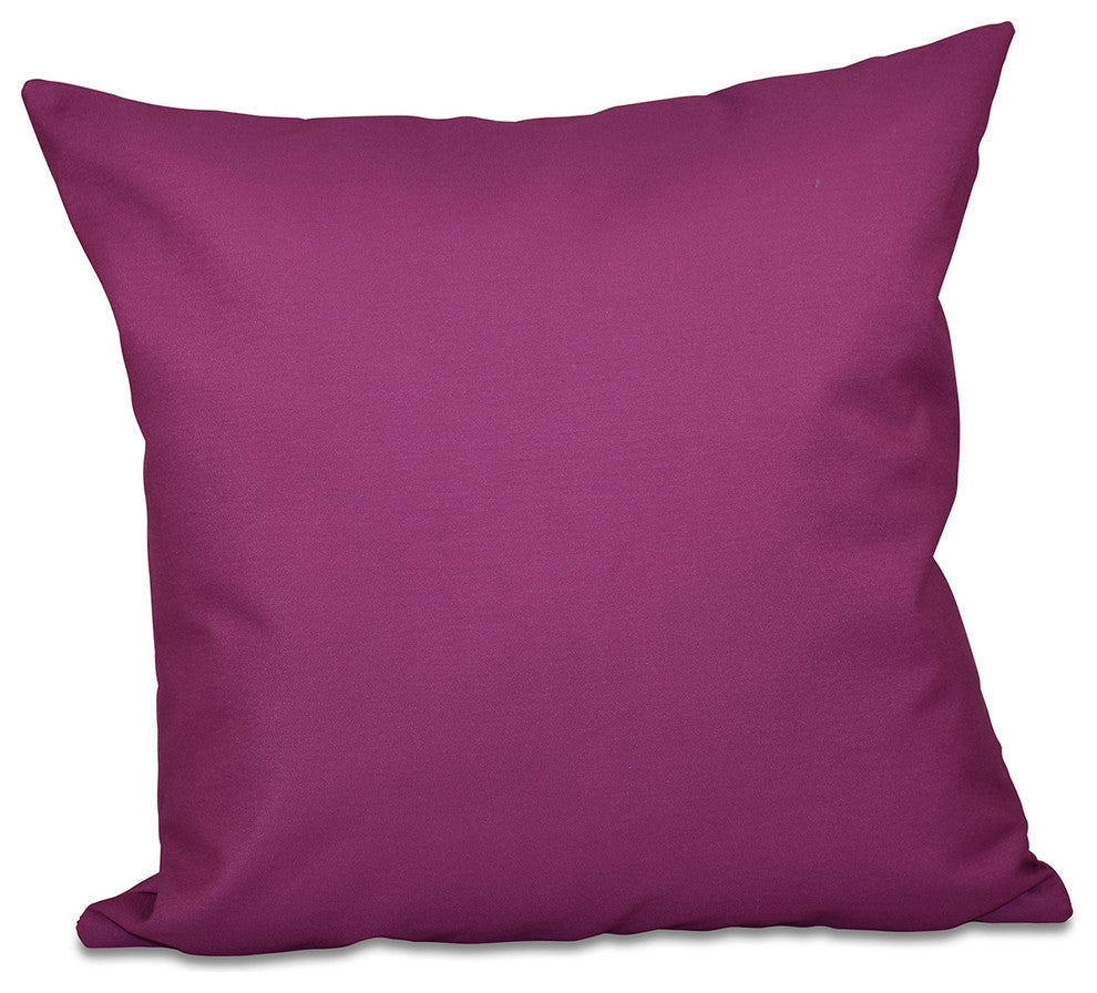 Solid Color Decorative Pillow, Purple, 18"x18"