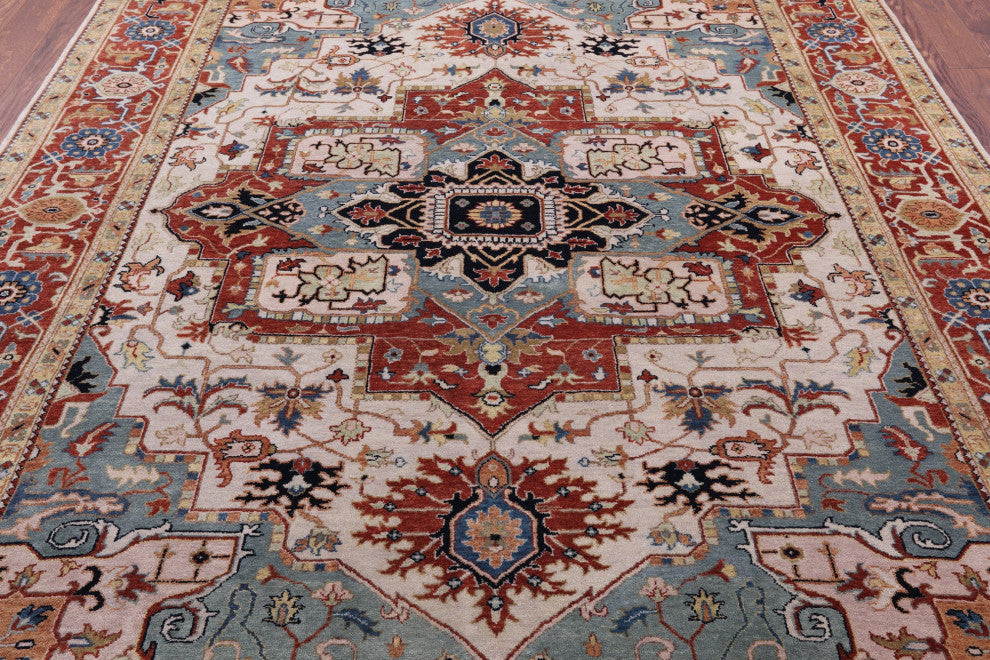 7' 11" X 10' 0" Handmade Persian Fine Serapi Wool Rug - Q16040