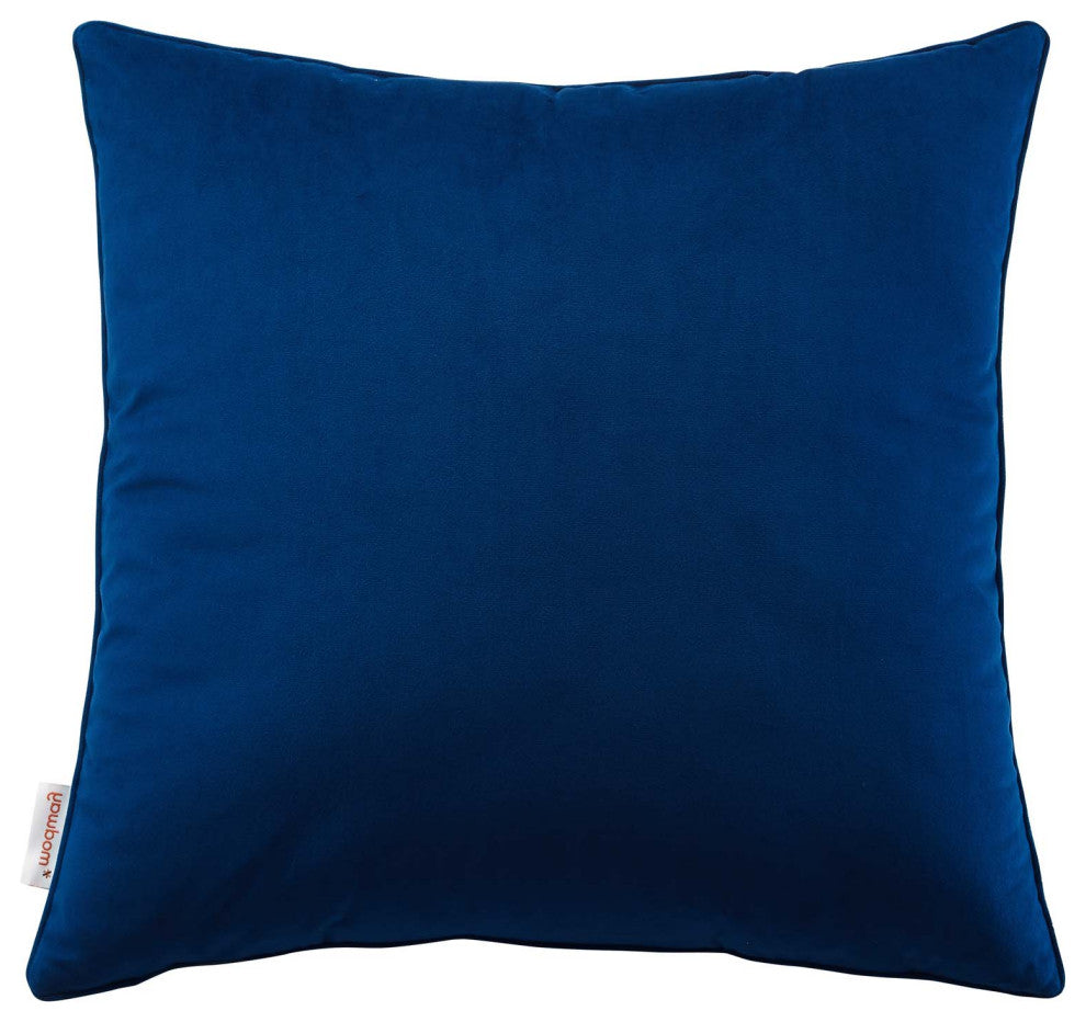 Accent Throw Pillow, Velvet, Blue Navy, Modern, Living Lounge Hotel Hospitality