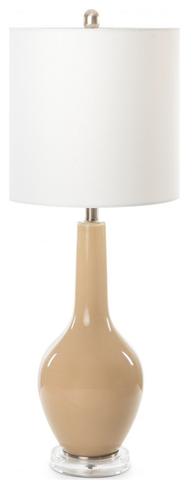 Set of 2 Beige Modern Acrylic Table Lamps