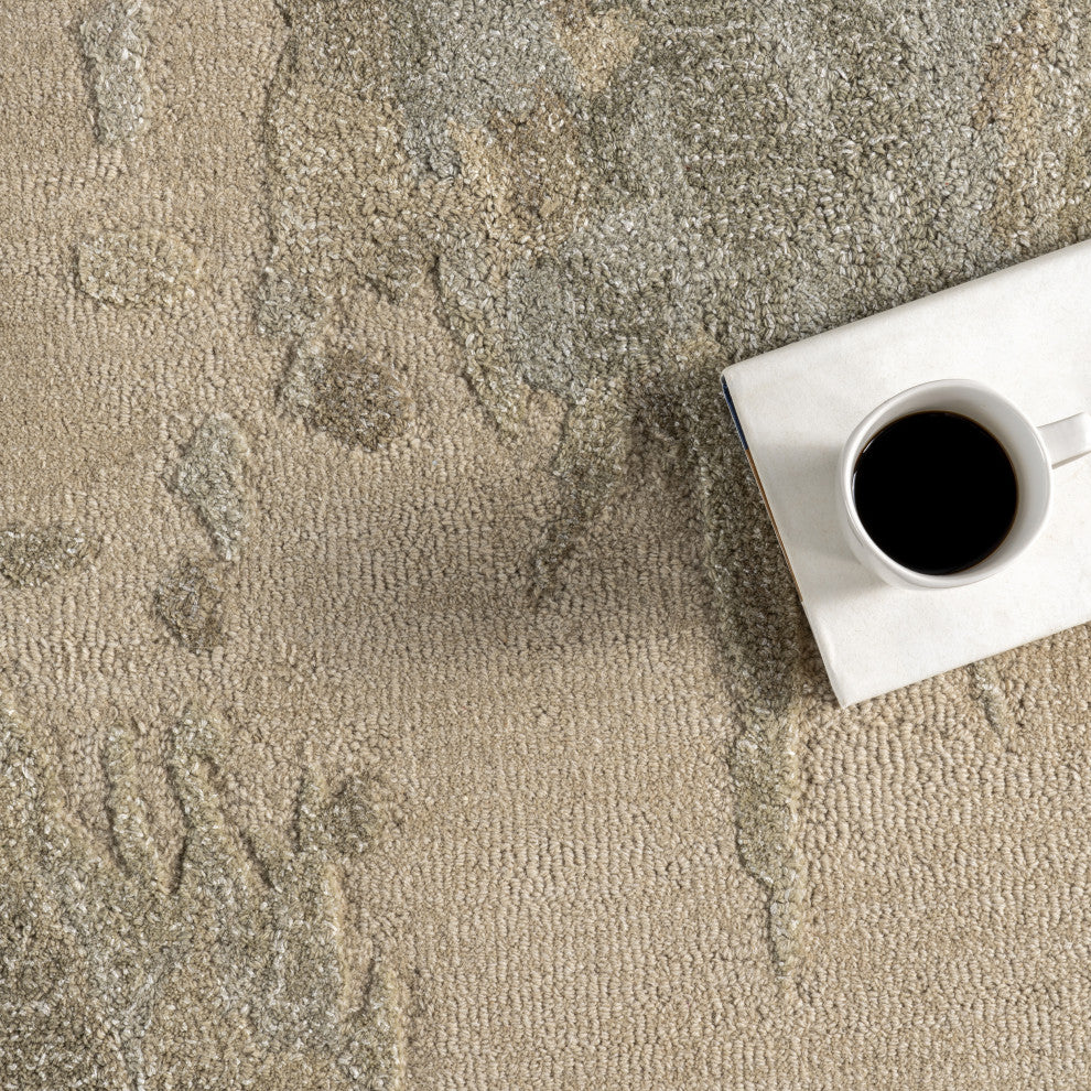 Siwalik Wool Area Rug, Beige 9'x12'